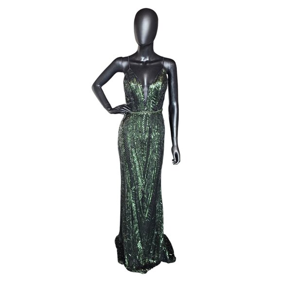 Faviana Dresses & Skirts - Art Deco Green Sequin Party/Prom Formal Gown - Faviana